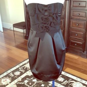 Black strapless cocktail dress
